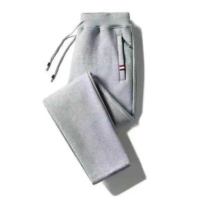 Red label zipper straight light gray [autumn style]