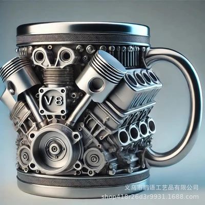 V8 stainless steel silver cup