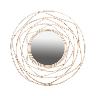 Rattan mirror 50cm