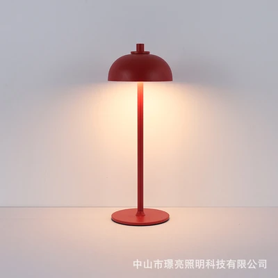 Touch switch, all burgundy color | Rechargeable model for both charging and plugging - three-color lighting + stepless dimming for brightness adjustment