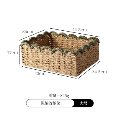 Green lace storage basket-large size