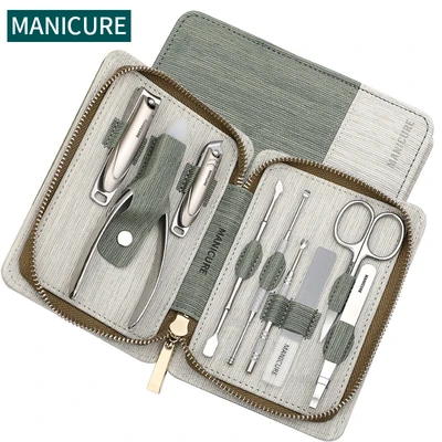 Green vertical pattern 9-piece set