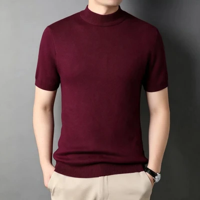 Short sleeve burgundy