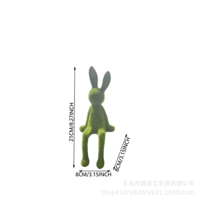Hanging flocked rabbit