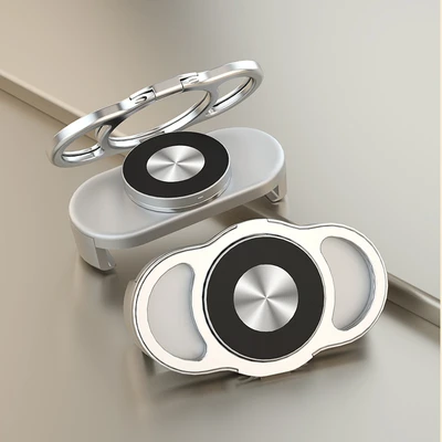 Double ring back clip - silver