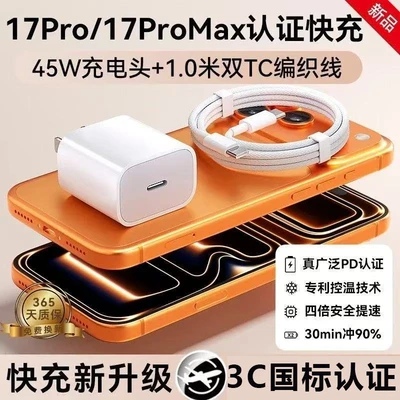 [set] 45w apple charger + 1m braided data cable [boxed]