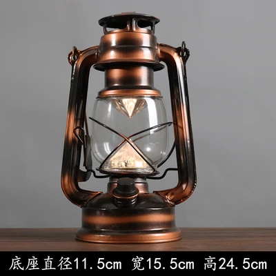 Led battery-powered antique bronze warm light