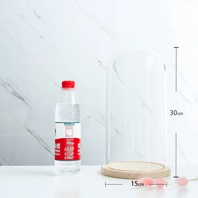 15*30 glass cover + wood base