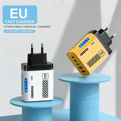 [European Standard] 240 [with light] 2U+3C charging adapter, patterned design