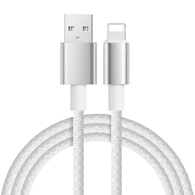 Usb- apple aluminum shell braided cable [white]