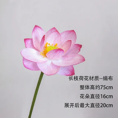 New chinese style pink lotus long stem