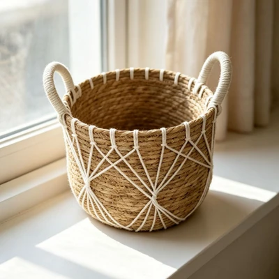 Cattail grass storage basket 30*25CM