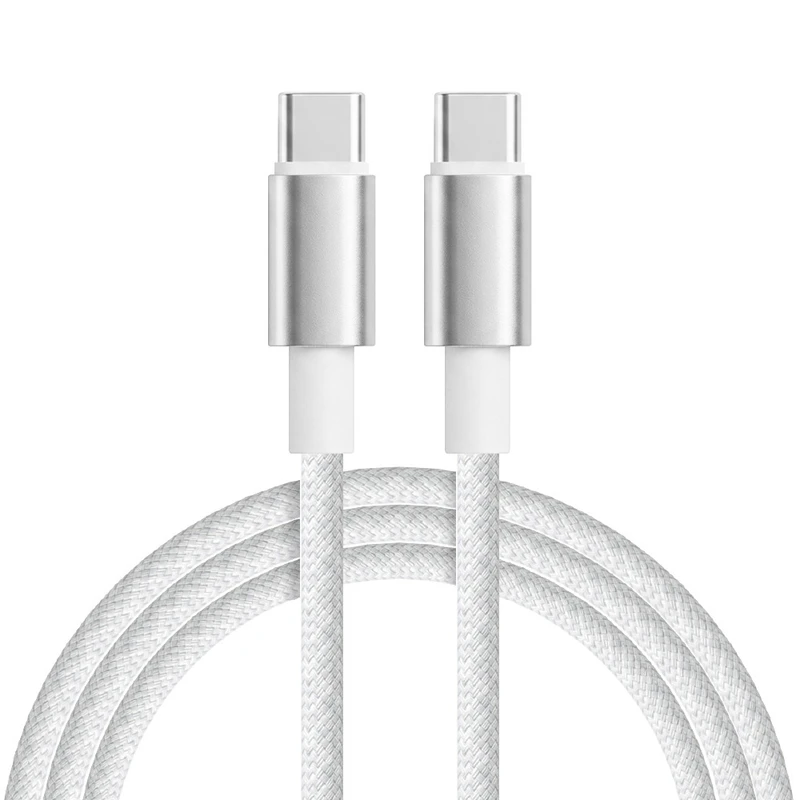 Aluminum Shell Braided Data Cable 60W Braided Data Cable Dual Tpyec Suitable for Apple and Huawei Fast Charging Mobile Phone Charging Cable