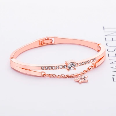 Five-pointed star bracelet-rose gold