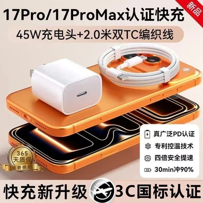 [set] 45w apple charger + 2m braided data cable [boxed]
