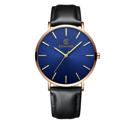 Ultra-thin Black Belt Rose Gold Shell Blue