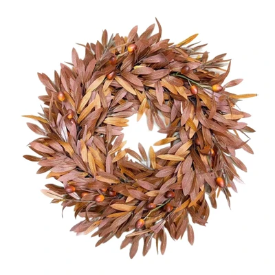 Autumn olive leaf and fruit wreath 45CM