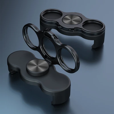 【Black】Double Triple Ring Back Clip Metal Stand