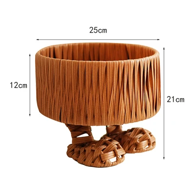 Bigfoot imitation rattan round basket