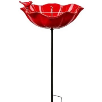 Red Bird Flower with Side Footrest