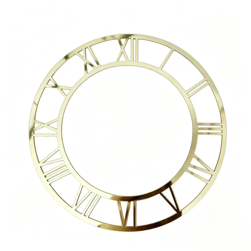 Cross-Border Round Roman Numeral Acrylic Mirror Wall Sticker for Living Room, Hotel Entrance Decoration Mirror Digital Clock Sticker