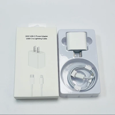 35W US standard charger + C to Apple data cable 1m + transparent hook set packaging box
