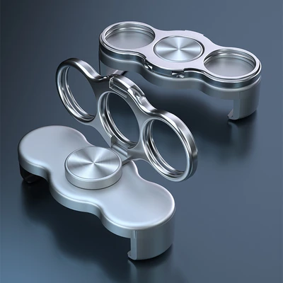 【Silver】Double Triple Ring Back Clip Metal Stand