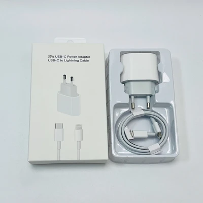 35W European standard charger + C to Apple data cable 1m + transparent hook and box packaging