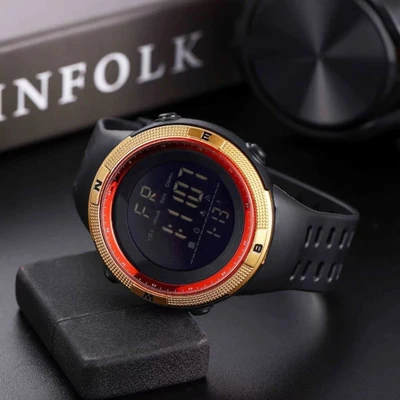 Black gold red circle