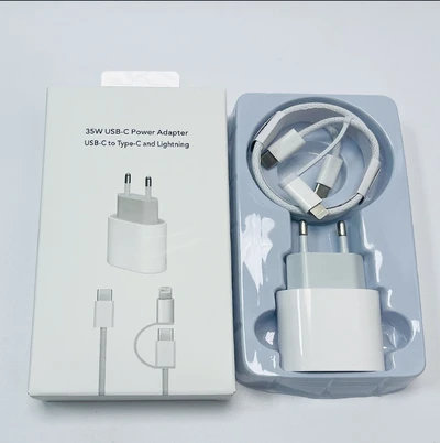 35W European standard charger + 60W two-in-one braided data cable 1m + transparent hook set packaging box