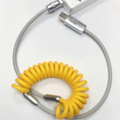 Yellow gray [tyep-c interface] stretchable 1.8m ★zinc alloy interface