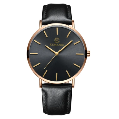 Ultra-thin Black Belt Rose Gold Shell Black
