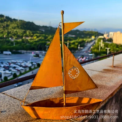 Retro sailboat flowerpot