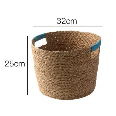 Cattail grass storage basket, round opening, 32*22 cm