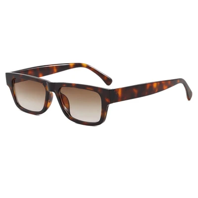 Leopard print frame with dual tea-colored lenses