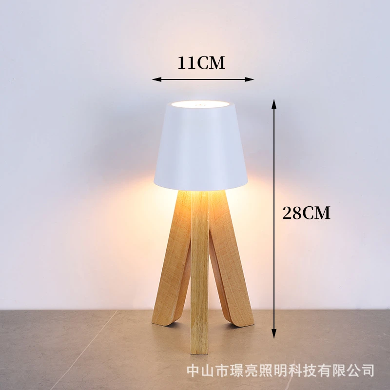 Cross-Border Creative Solid Wood Decorative Table Lamp Bedroom Charging Ins Bedside Lamp Light Luxury Living Room Bar Atmosphere Night Light