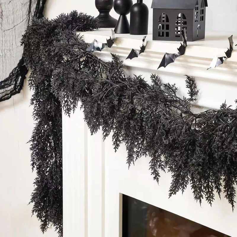 Amazon's Best-Selling Halloween Black Cedar Rattan Halloween Decorations Cross-Border Supply Indoor Table Decoration