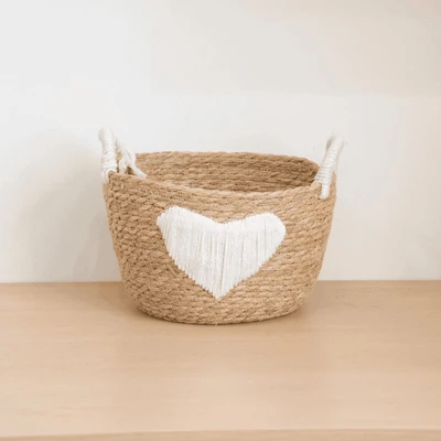 Large Reed Grass Heart-Shaped Basket 28*25CM