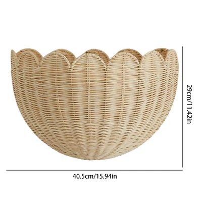 Imitation rattan wall hanging decorative basket large size 40*29cm