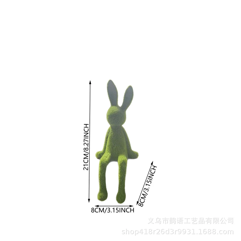 Cross-Border Popular Hanging Velvet Rabbit Resin Ornament for Garden Balcony, Cute Animal Decoration, Creative Home Decor