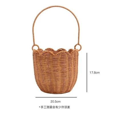 Imitation rattan flower hand basket