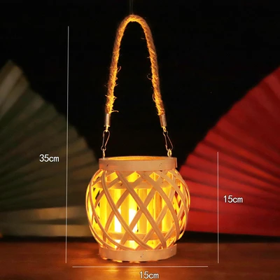 Rattan portable lantern
