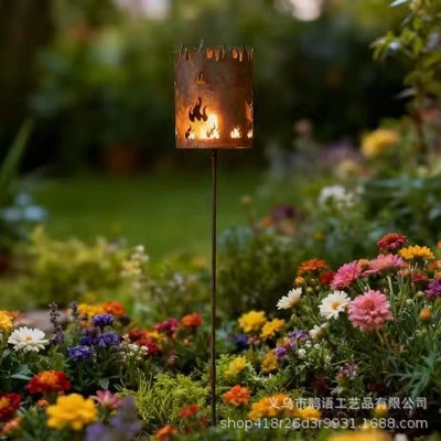 Flame-shaped candlestick decorative ground plug