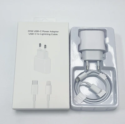 20W European standard charger + C to Apple data cable 1m + transparent hook set packaging box