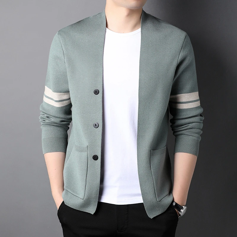 Knitted Cardigan Men's Thin 2024 Spring and Autumn New Casual Shawl Sweater Outer Sweater Wholesale