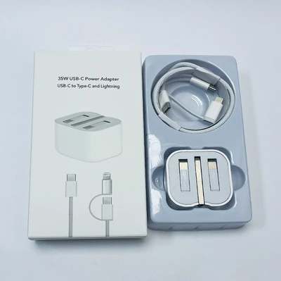 35W UK standard charger + 60W two-in-one braided data cable 1m + transparent hook set packaging box