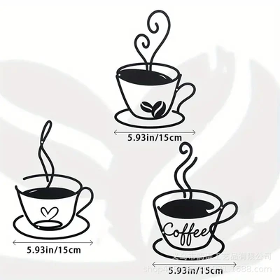 Improved coffee wall hanging three-piece set