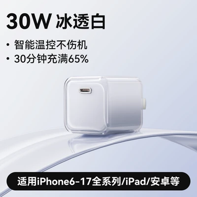 Ice white-30w gallium nitride★applicable to apple 8-17 [no packaging]