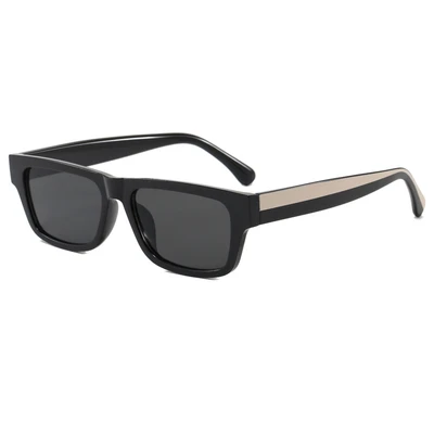Black frame with beige-gray lenses