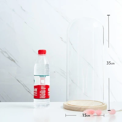 15*35 glass cover wood base